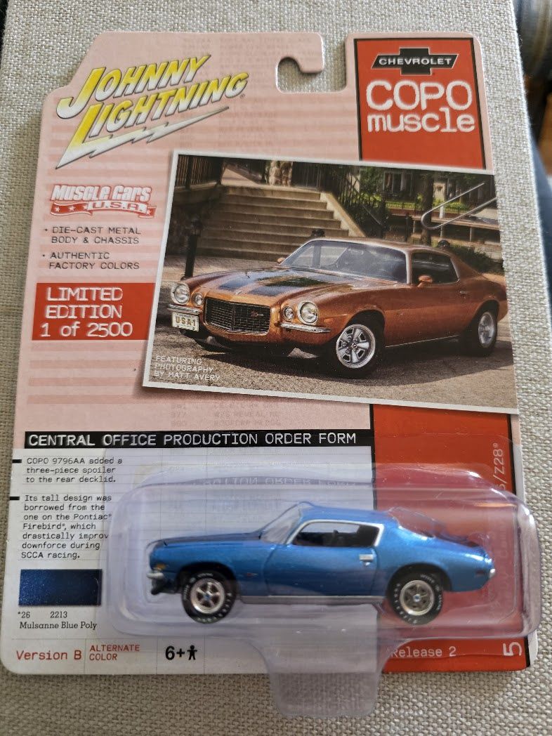 johnny lighting copo muscle cars 1970 1/2  camaro rs/z28 release 2