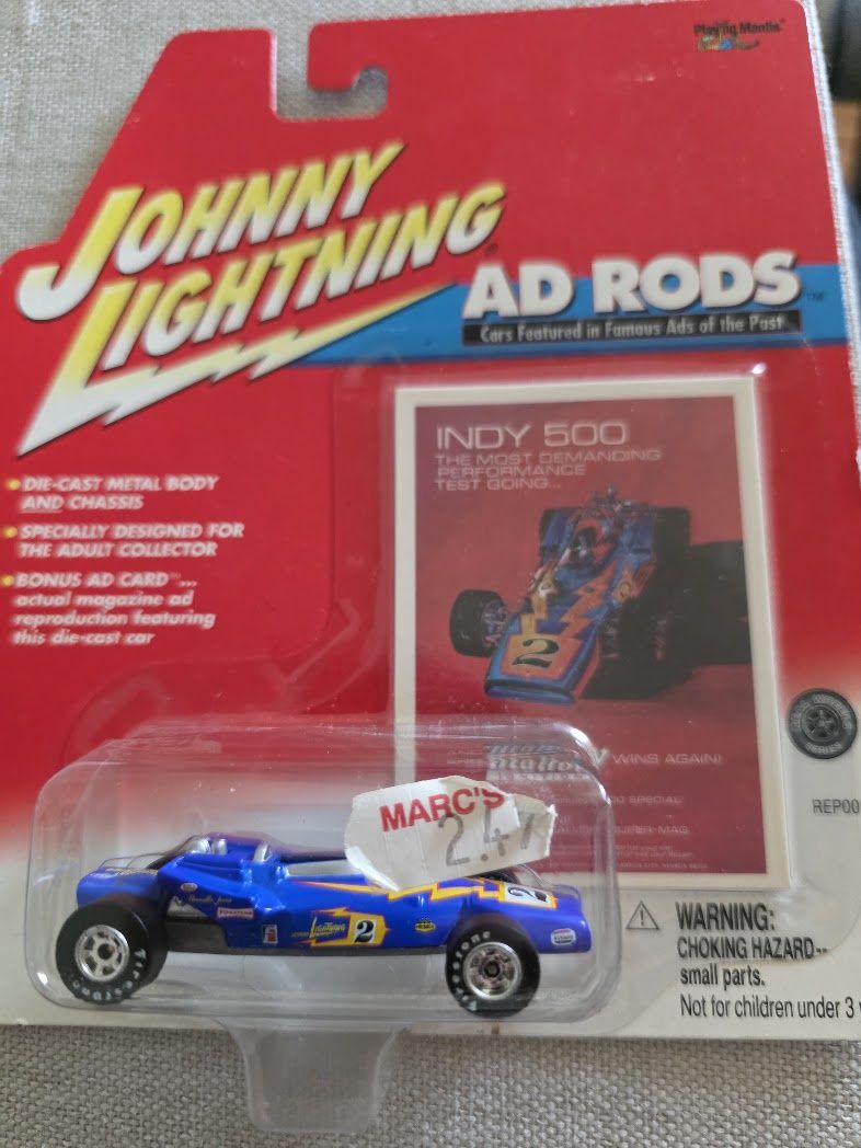 Ad Rods Indy Johnny Lightning Unser Indy Car 1:64 Rubber Tires