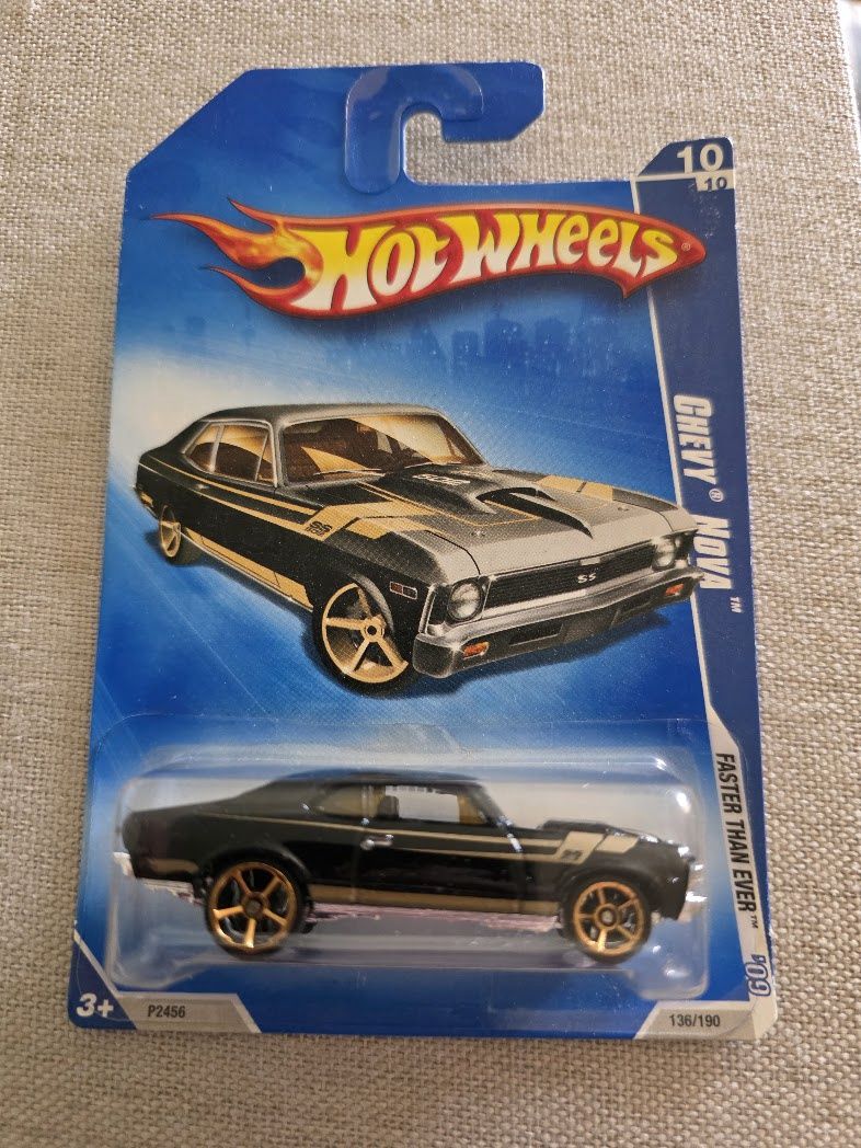 2009 Hot Wheels Faster Than Ever FTE 136/190 BLACK CHEVY NOVA 1968, 10/10