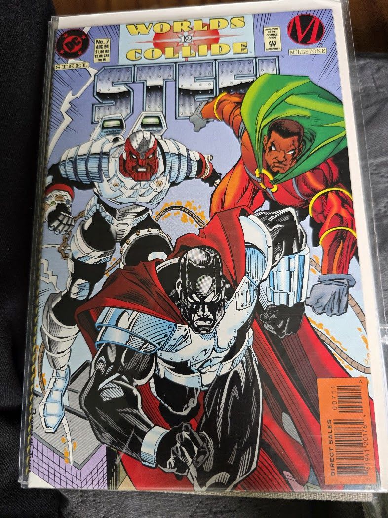 DC Milestone comics Steel #7, Worlds Collide #12 1994 Comic Book