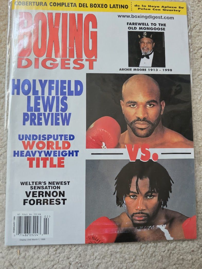 1999 February Boxing Digest Magazine Holyfield Lewis Vernon Forrest Archie Moore