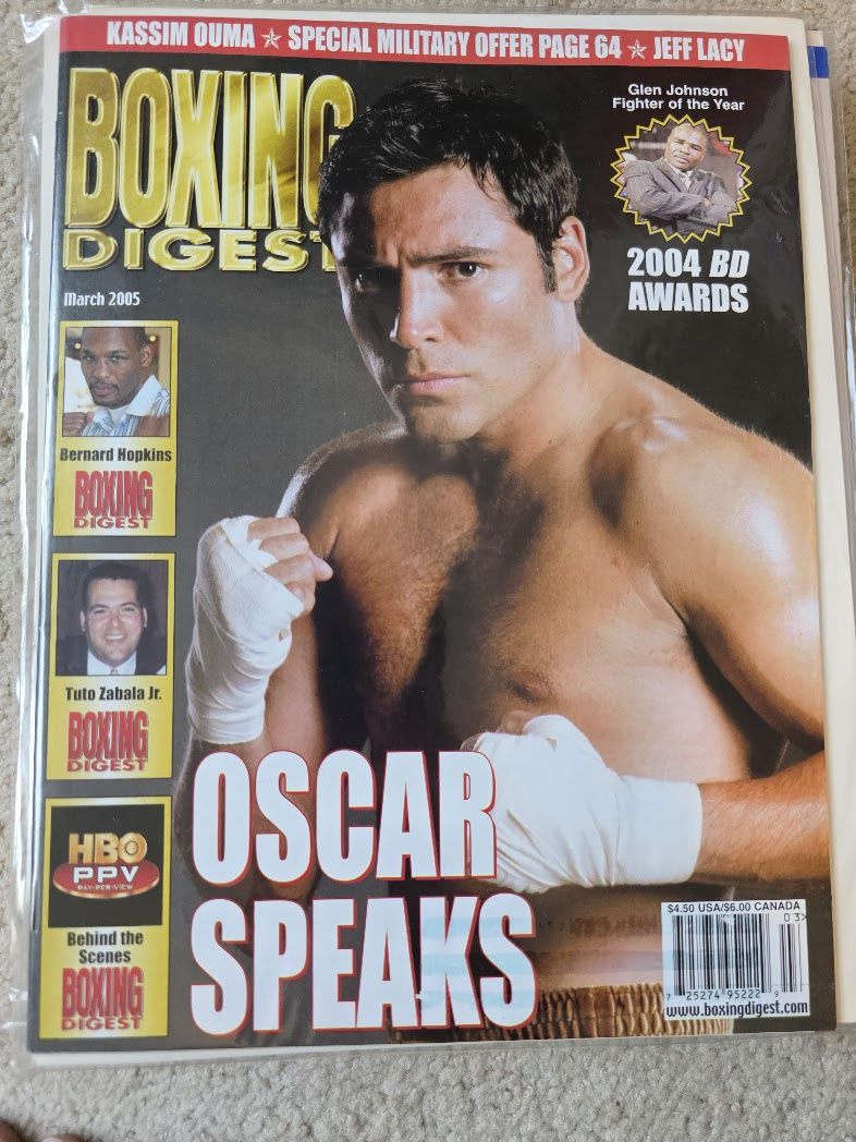 2005 March Boxing Digest Magazine Oscar De La Hoya Kassim Ouma Jeff Lacy Hopkins