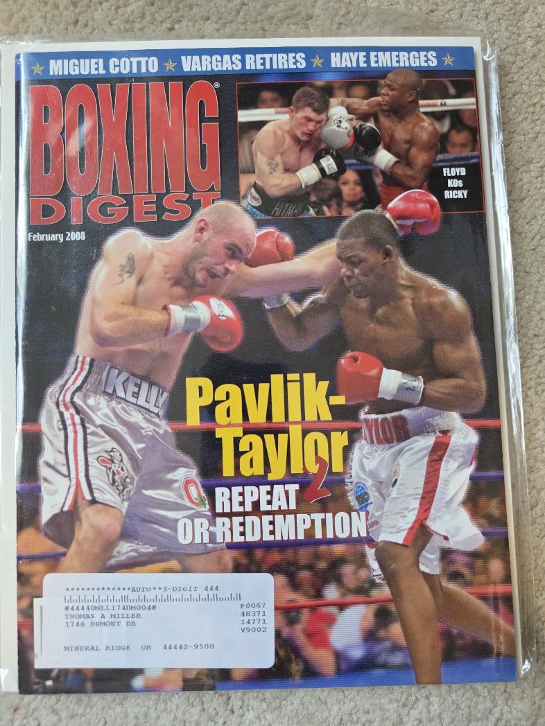 BOXING DIGEST MAGAZINE FEBRUARY 2008 PAVLIK TAYLOR