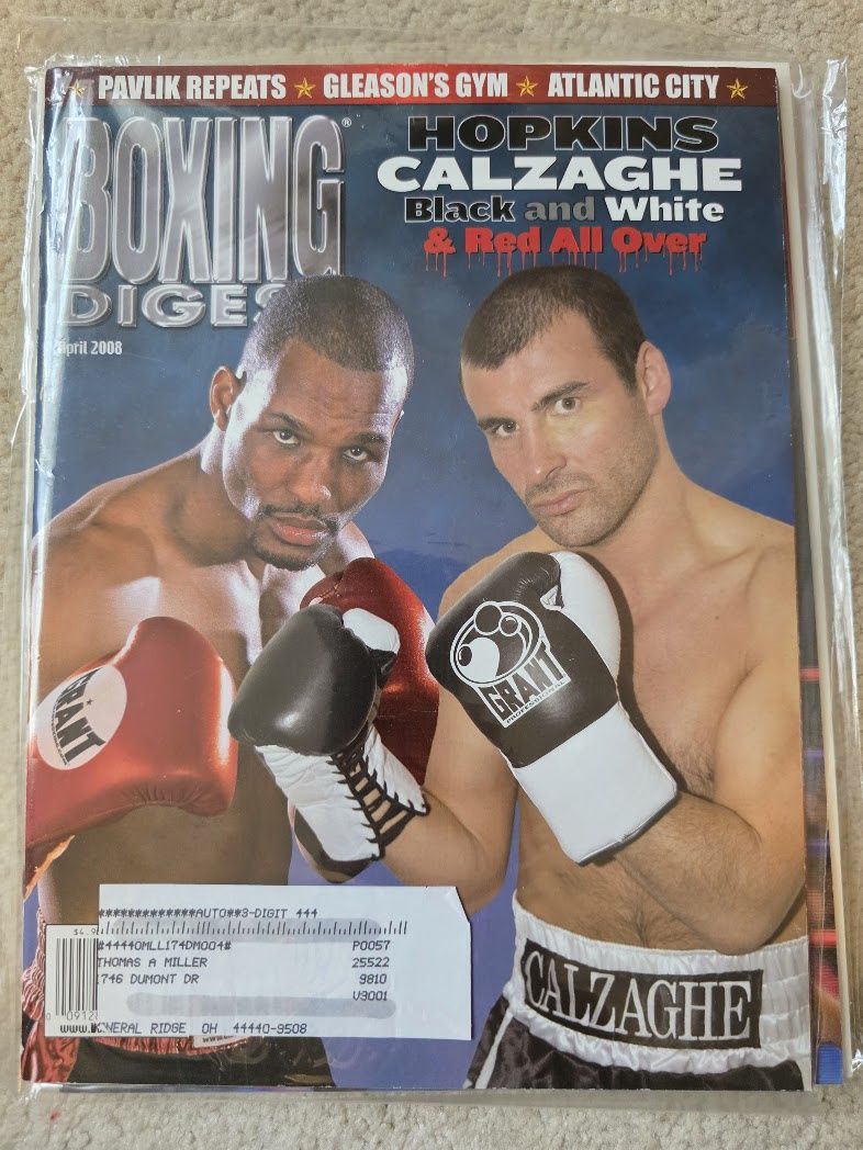 2008 April Boxing Digest Magazine Hopkins Calzaghe Pavlik