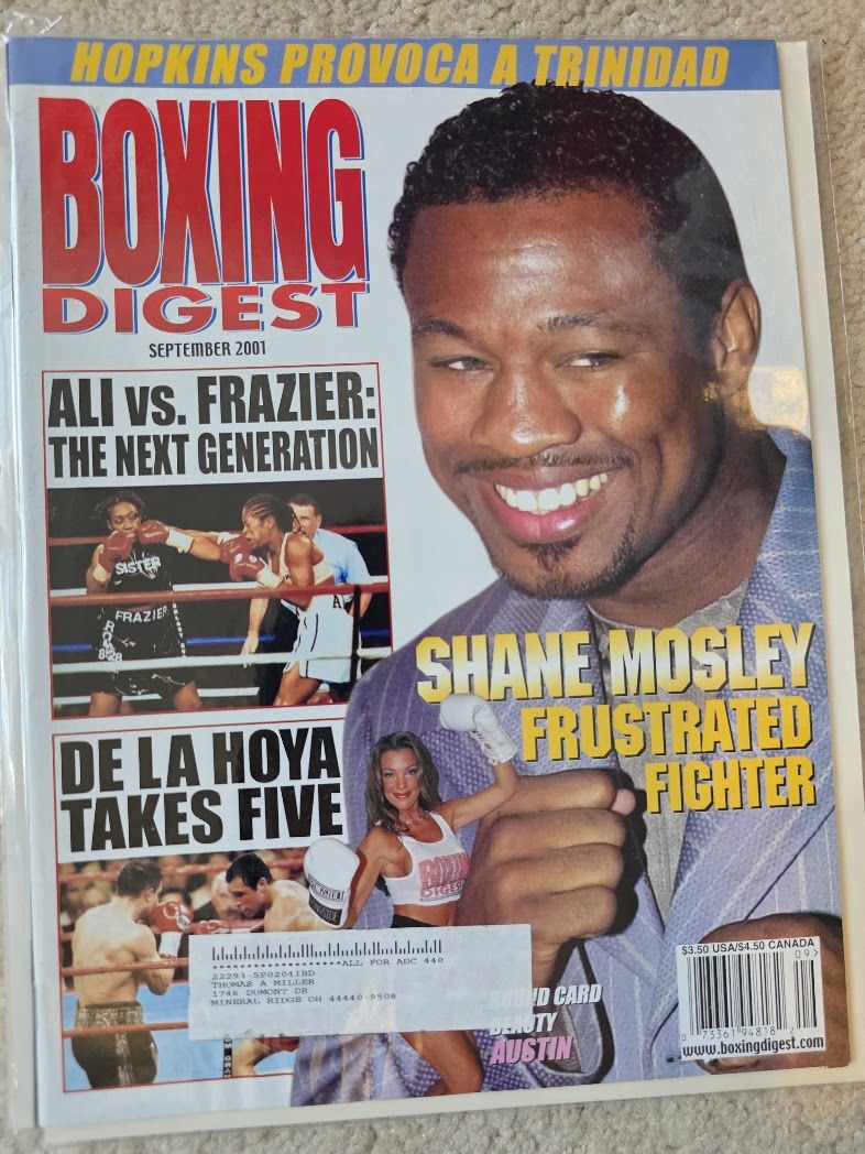 2001 September Boxing Digest Magazine Shane Mosley Oscar De La Hoya Ali Frazier