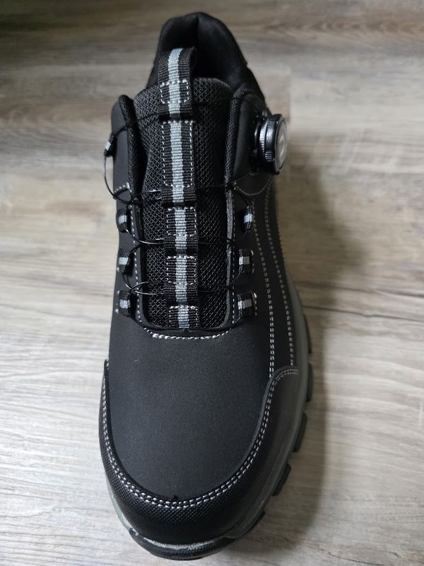 UMBURLLY Men's Steel Toe Safety Shoes, Button Design, Anti-Crush, Anti-Puncture, Rubber Sole, Industrial size 10
