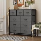 9-Drawer Fabric Dresser Storage Tower with Wood Top and Steel Frame, Organizer