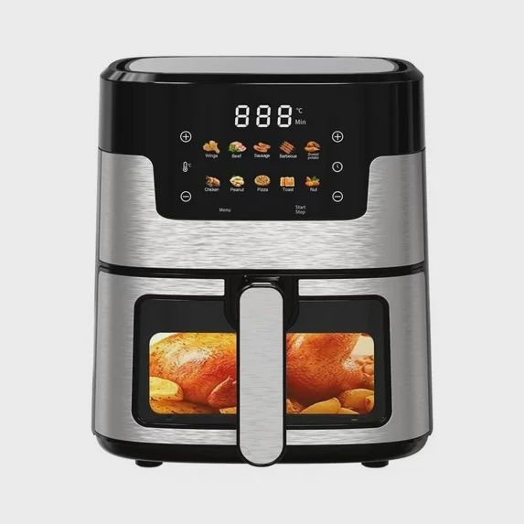 TEBRU Air Fryer Oven, 10-in-1 7.5QT Multifunction Air Fryer with Digital LED Touch Screen, 10 Preset Cookings, Dishwasher-Safe Basket, 95% Less Oil, Nonstick Dishwasher-Safe Basket