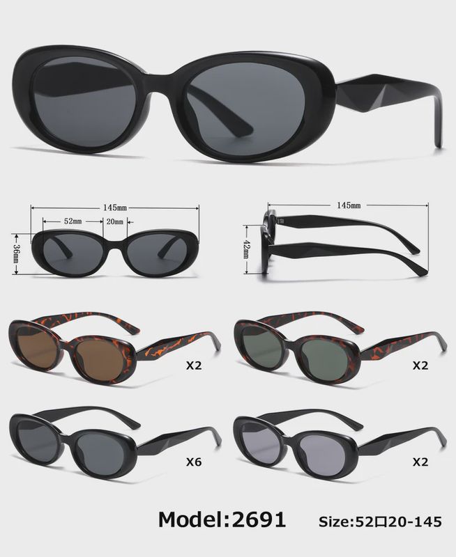 NEW RECTANGULAR SUNGLASSES CHOOSE COLOR MODEL NUMBER 2691