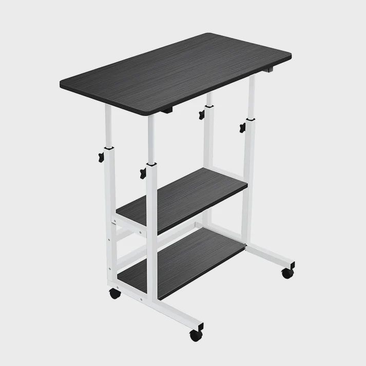 Savya Engineered Wood Manual Height Adjustable Study Table For Adults,Students,Kids|Portable Table,Computer Table,Breakfast Table|Office Table For Work From Home,Bed Study Table|80*40 Cm,Black,1