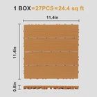40 Plastic Interlocking Deck Tiles Light Brown Wood Grain Outdoor Patio Pavers 12"x12"