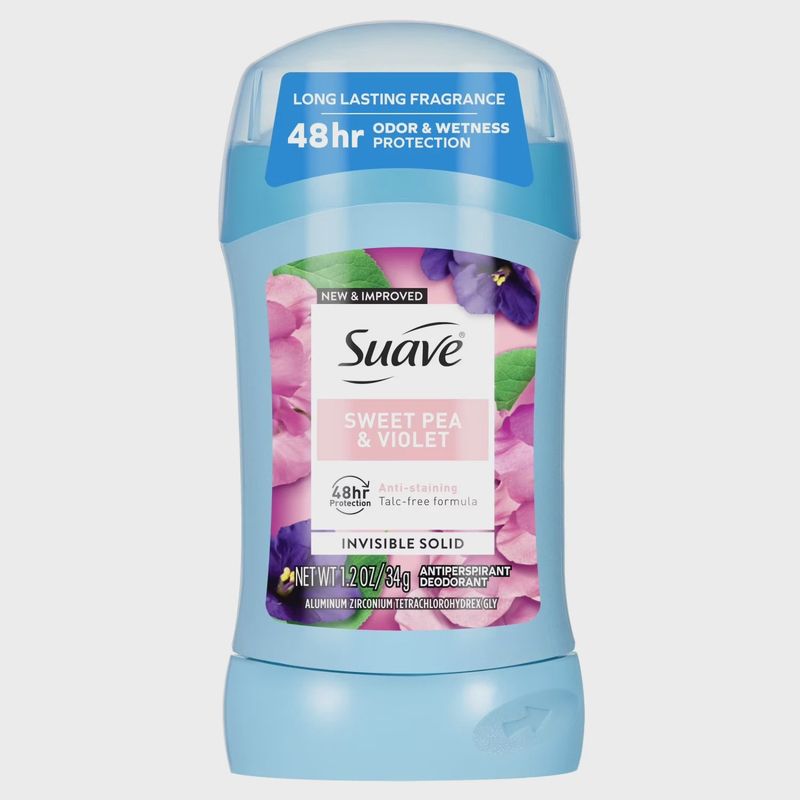 2PC Suave Antiperspirant Deodorant For Women, 48hr Protection, Sweet Pea &amp; Violet, 1.2 OZ