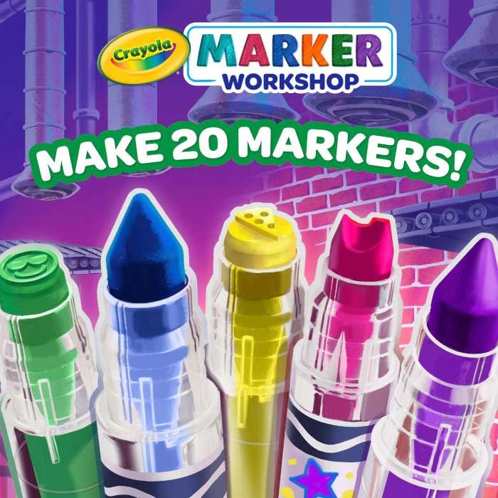 Crayola Marker Workshop DIY Marker Maker Kit 55pc Make 20 Markers Kids Craft