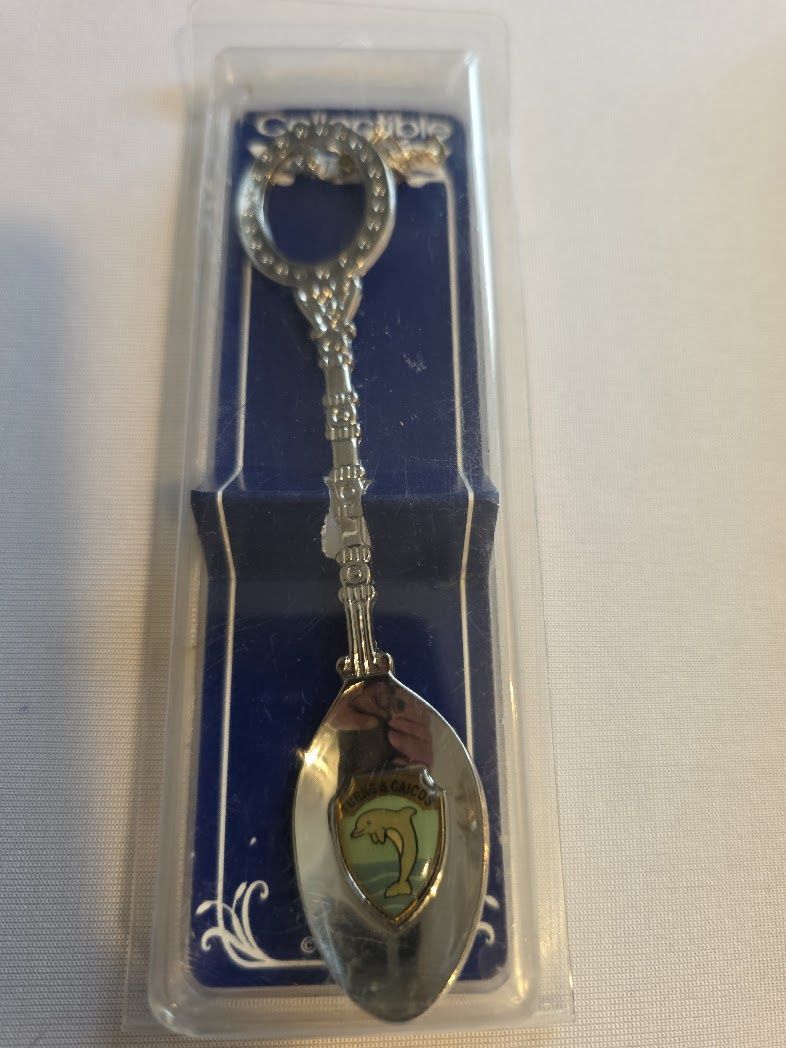 vintage collectible souvenir spoon from Turks &amp; Caicos DOLPHIN