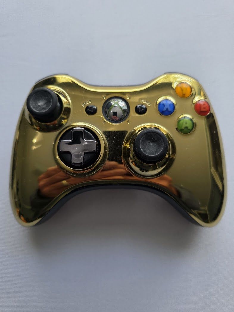 Microsoft Xbox 360 Limited Edition Chrome Gold Wireless Controller OEM