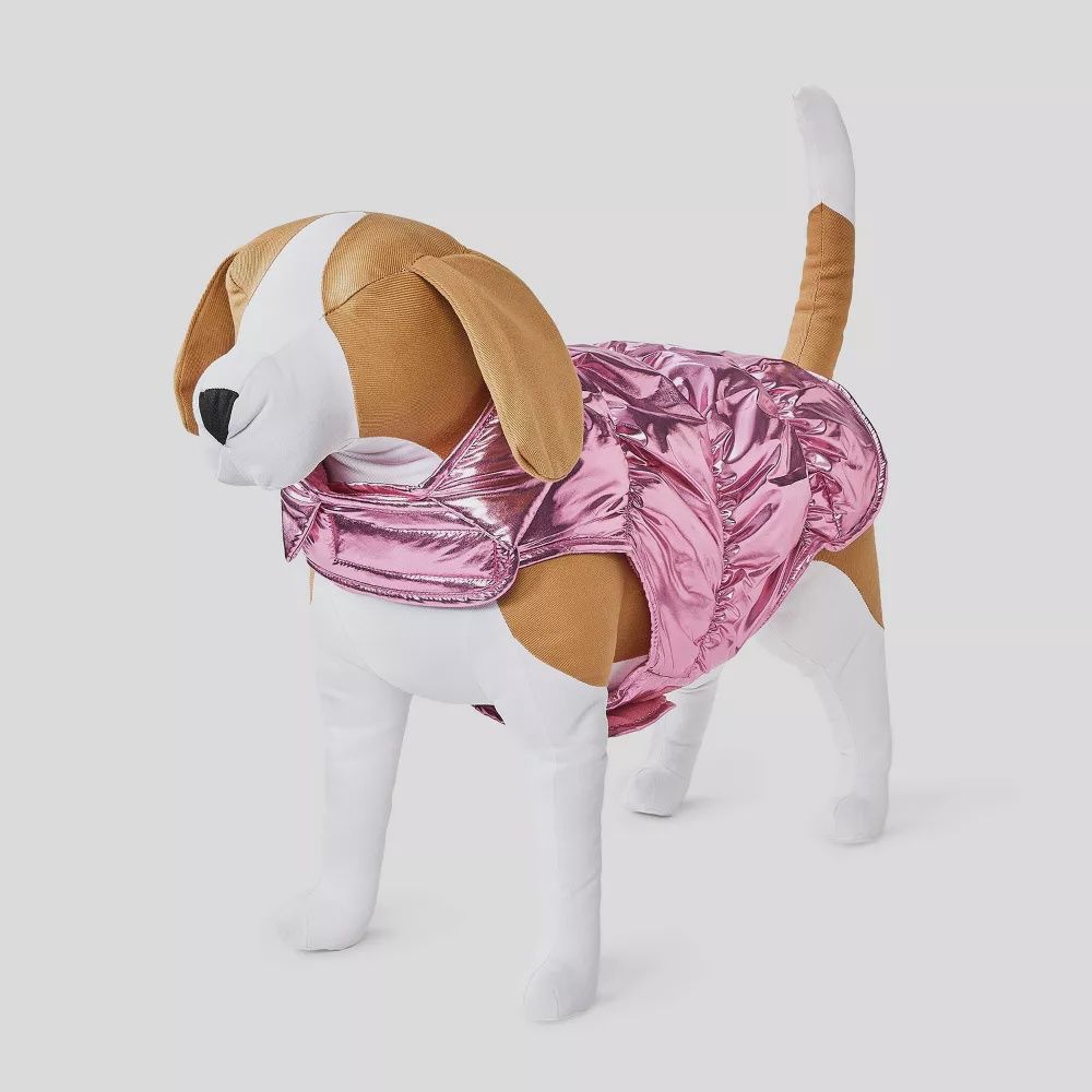 Puffer Dog Vest - Boots &amp; Barkley™ Metallic Pink SIZE LARGE