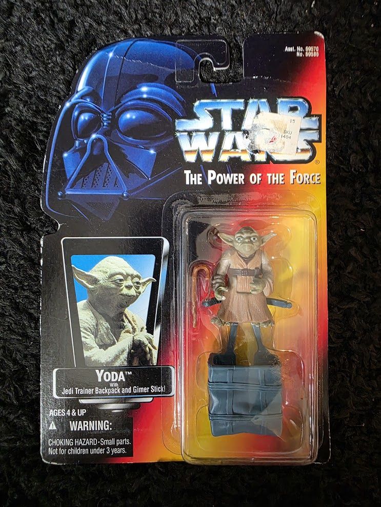 Star Wars : The Power of the Force Yoda w/ Jedi Trainer Backpack and Gimer Stick