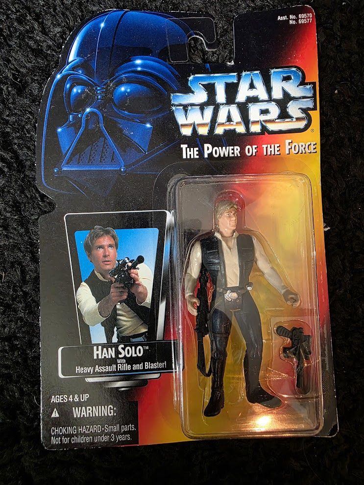 Star Wars Power of the Force Han Solo Heavy Assault Rifle and Blaster Figure