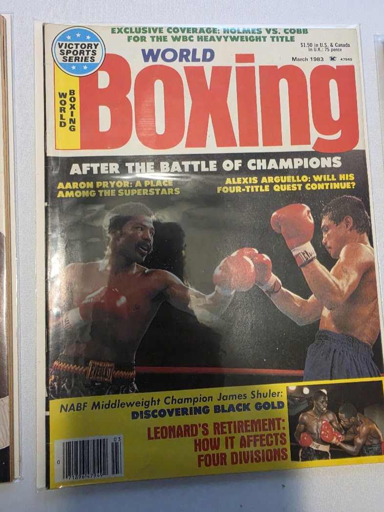 1983 March World Boxing Magazine Aaron Pryor Alexis Arguello Holmes Cobb Shuler
