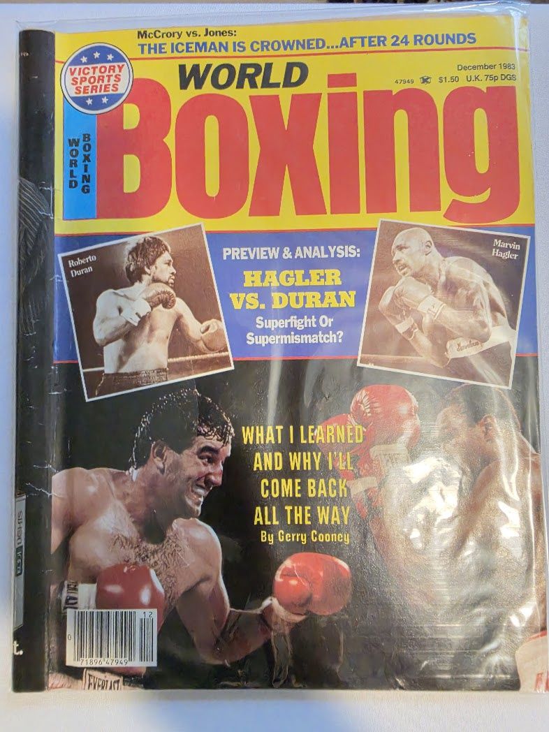 World Boxing Sport Magazine December 1983 Hagler VS Duran