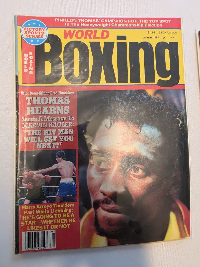 World Boxing Magazine January 1985 Thomas Hearns Marvin Hagler