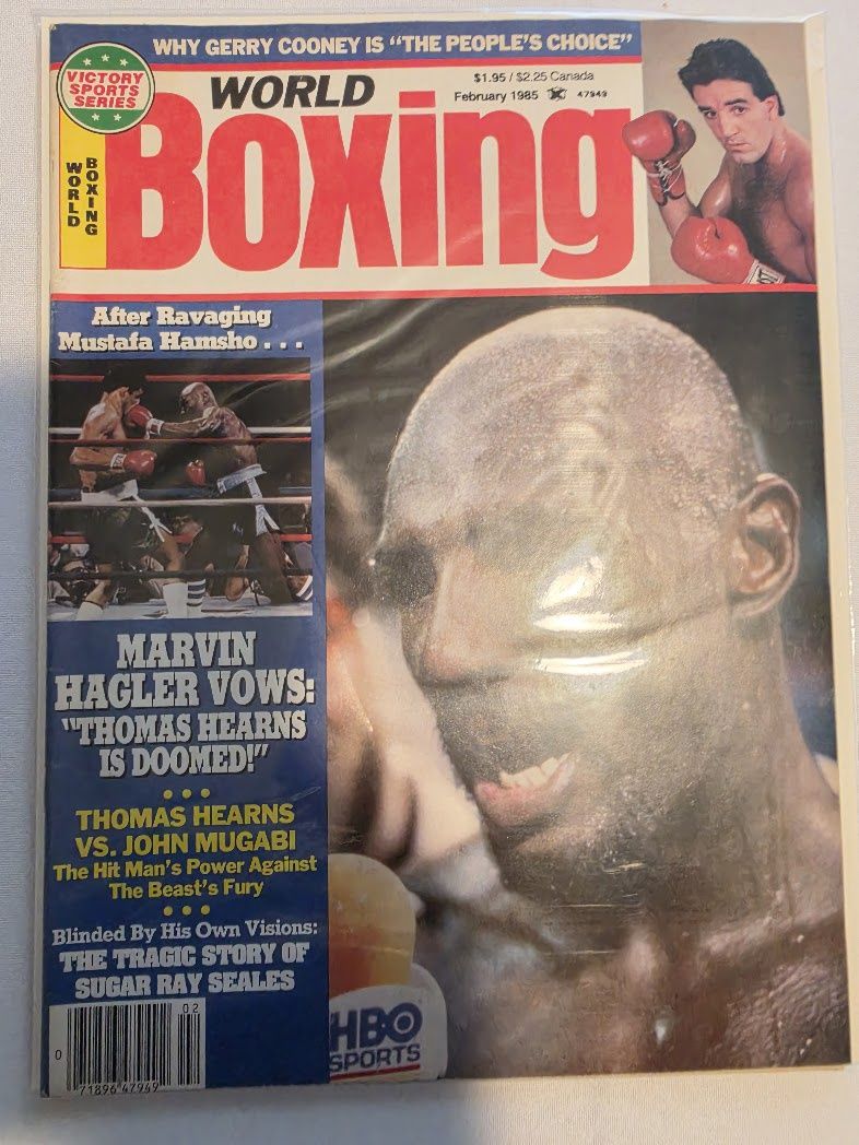 World Boxing Magazine February 1985 Marvin Hagler, Mustafa Hamsho