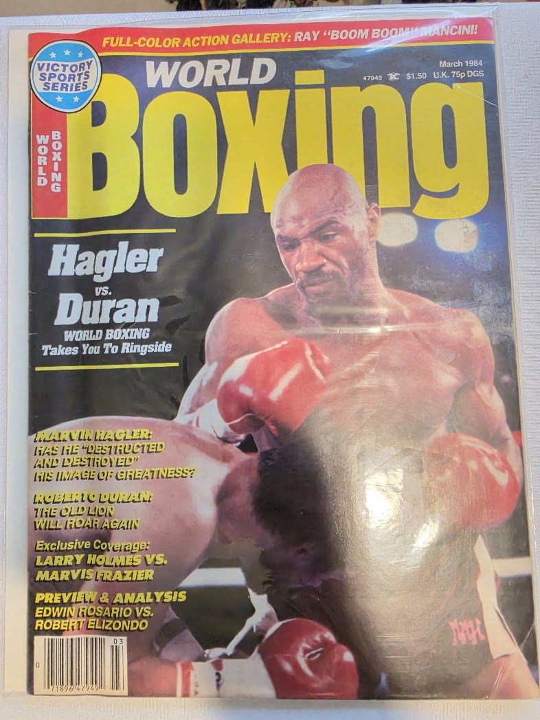 MARCH 1984 WORLD BOXING MAGAZINE MARVIN HAGLER ROBERTO DURAN