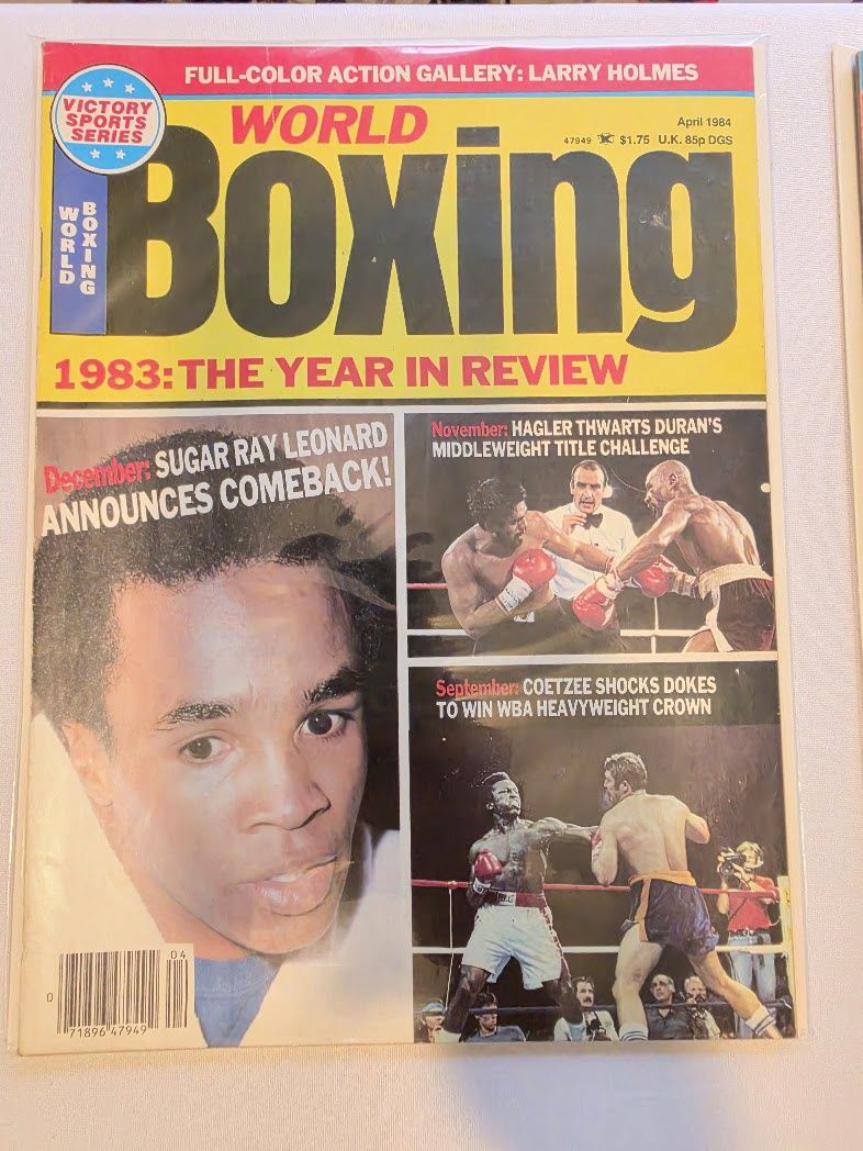 1984 April World Boxing Magazine Sugar Ray Leonard Larry Holmes