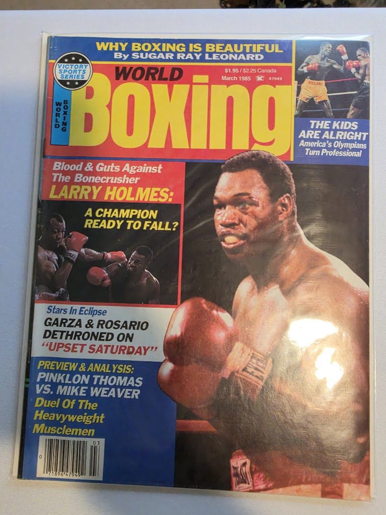 World Boxing Magazine March 1985 Larry Holmes, Pinklon Thomas