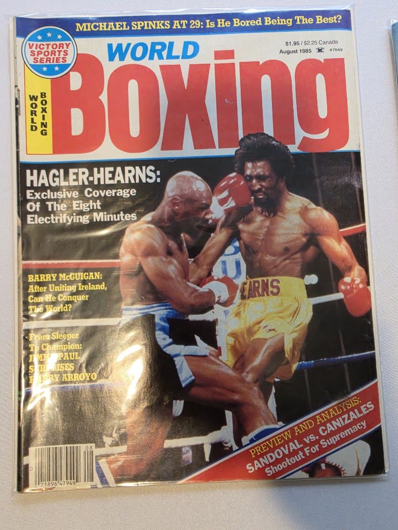 World Boxing Magazine August 1985 Marvin Hagler vs Thomas Hearns