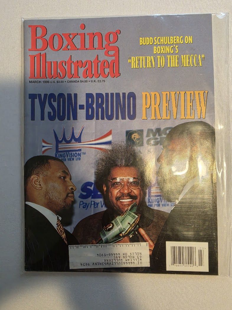 MARCH 1996 BOXING ILLUSTRATED MAGAZINE MIKE TYSON VS BRUNO !!!!!!!!