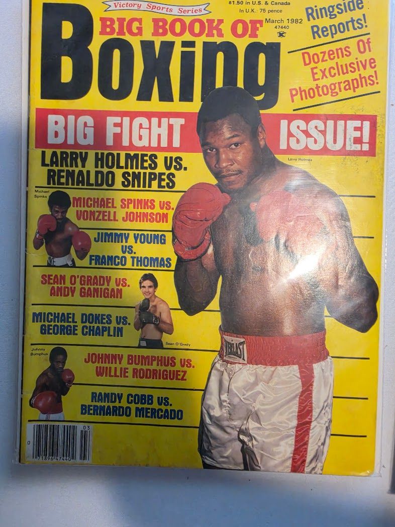 BIG BOOK OF BOXING MAGAZINE LARRY HOLMES-MICHAEL SPINKS-SEAN O'GRADY- MARCH 1982!!!!!!!!!