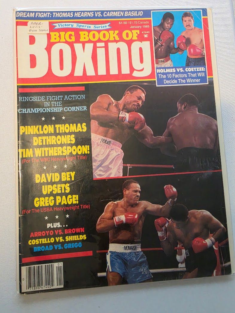 Big Book of Boxing January 1985 Magazine Victory Sports Series Holmes v Coetzee