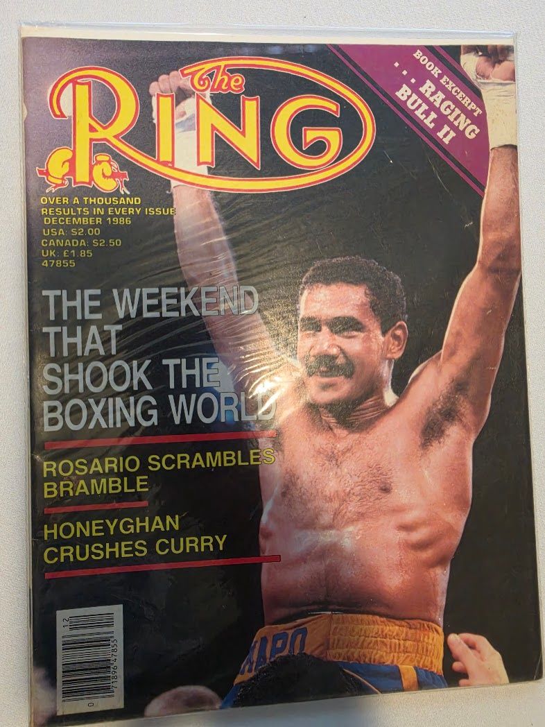 THE RING Dec 1986 Vtg Boxing Mag The Weekend That Shook The World -Raging Bull