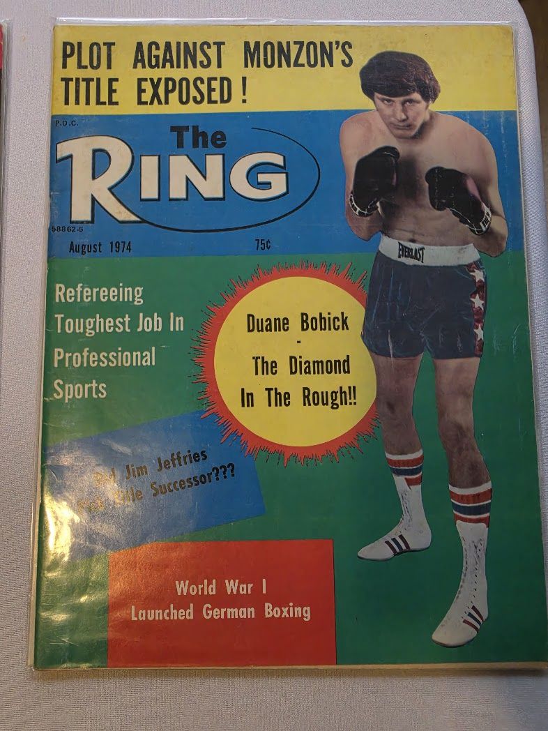 1974 AUGUST THE RING MAGAZINE - DUANE BOBICK BOXING