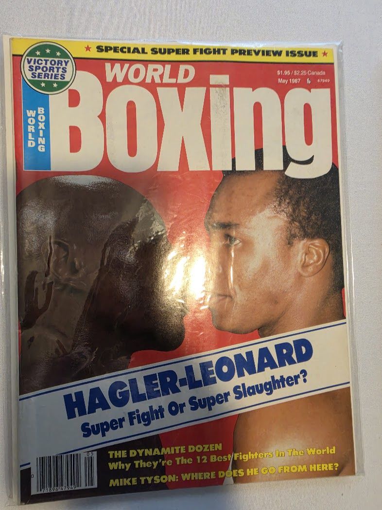 Hagler Leonard 1987 World Boxing Magazine May