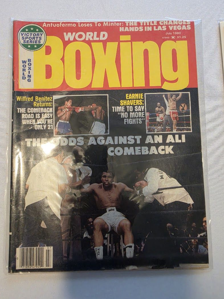 1980 July World Boxing Magazine Muhammad Ali Shavers Wilfred Benitez Minter