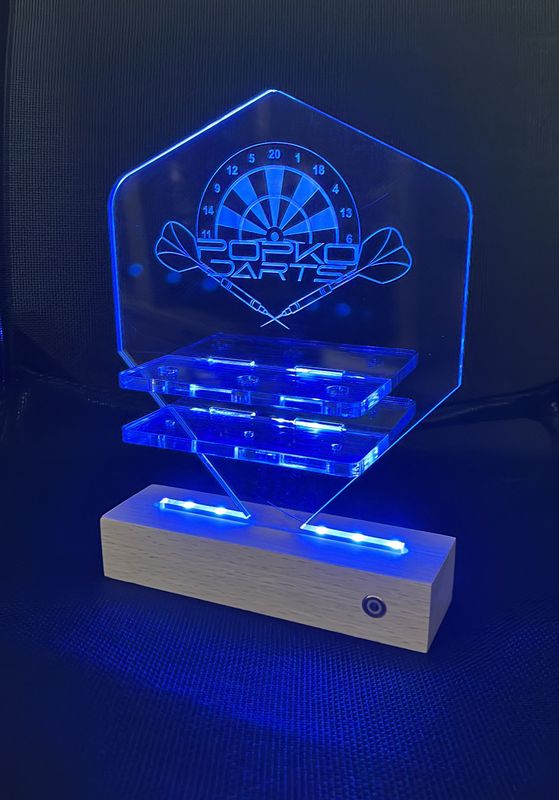 Dartpfeilhalter aus Acryl, leuchtend und personalisierbar
