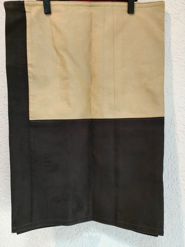 Rundumgardienen beige / schwarz imt Kante