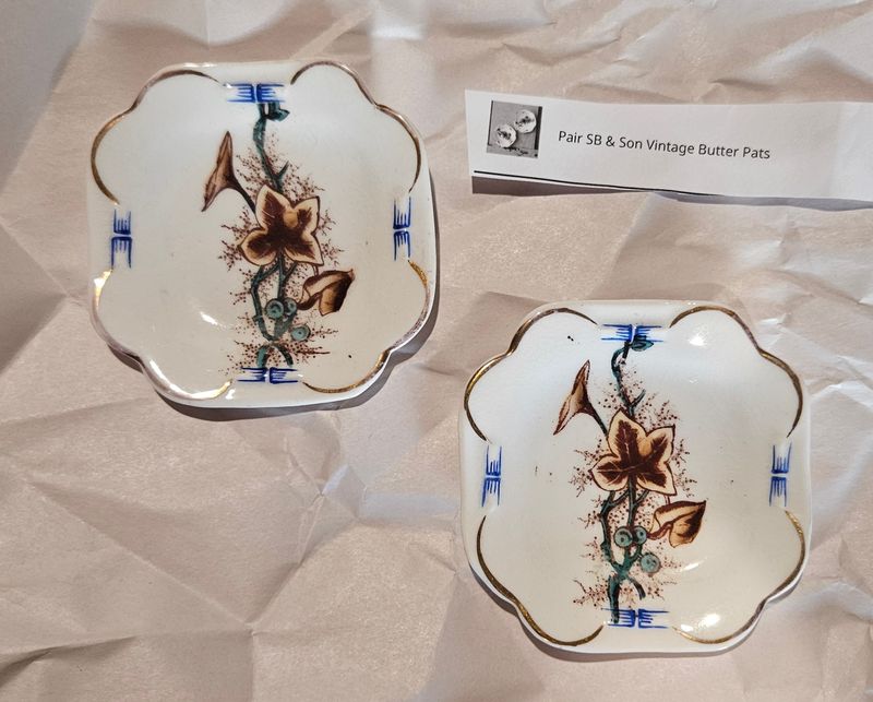SB &amp; Son Vintage Butter Pat Pair