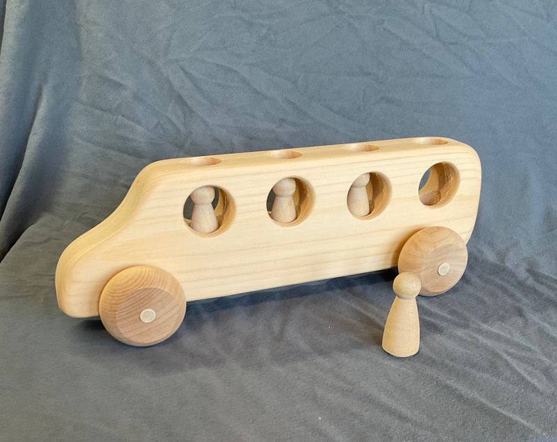 school bus wooden toy