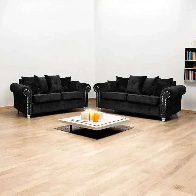 Plush Velvet Ashwin 3+2 Seater Sofa Set