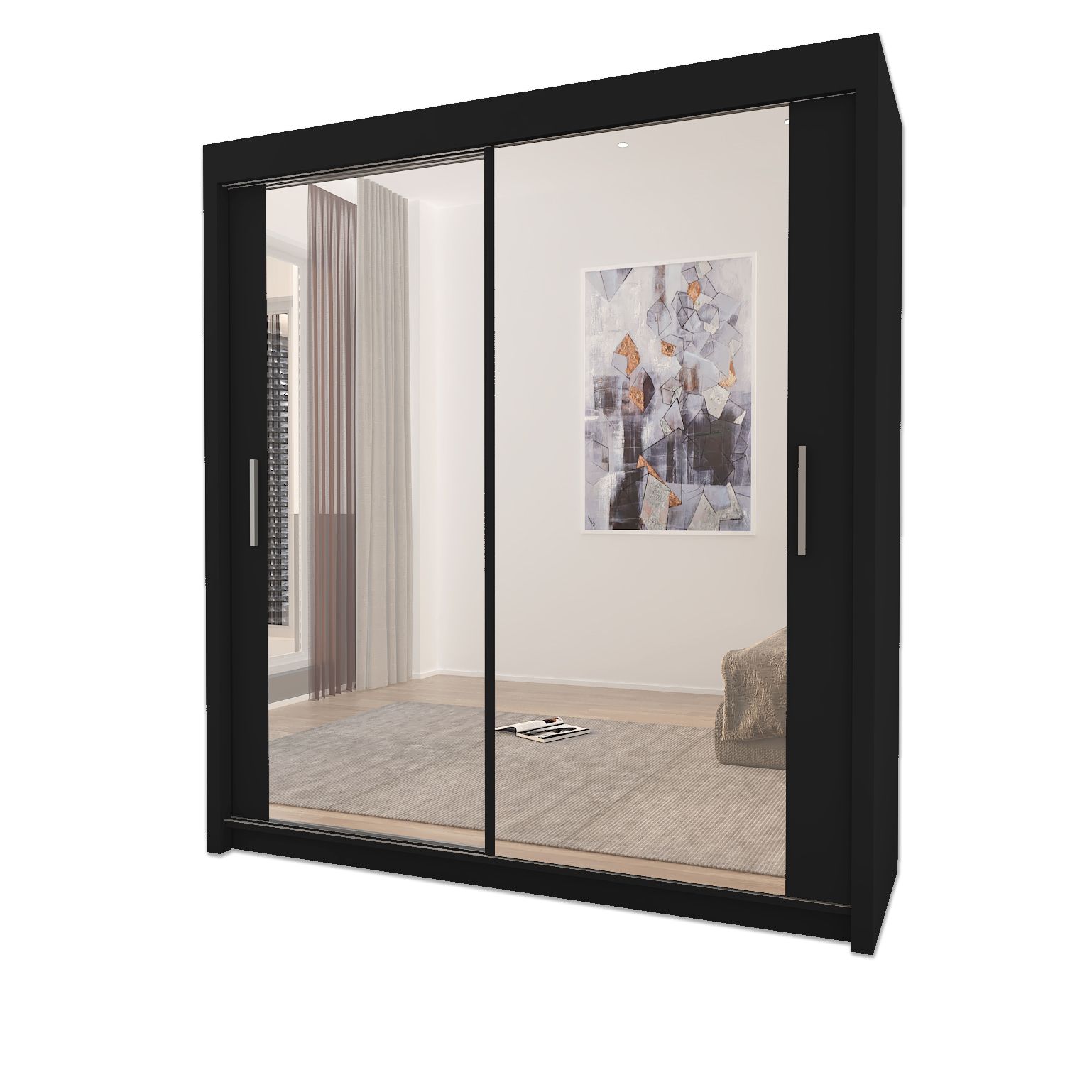 Sliding Mirror Door Wardrobe - Milan