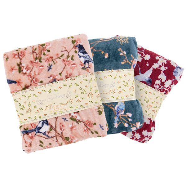 Blanket Floral Velvet Throw