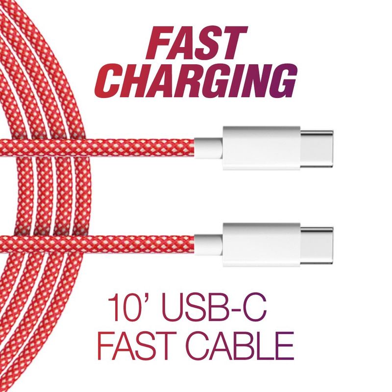 USB-C to USB-C Fast Cable 10&#39; Red