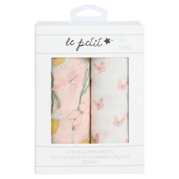 Swaddle Le Petit 2 pk Muslin Blankets Pink