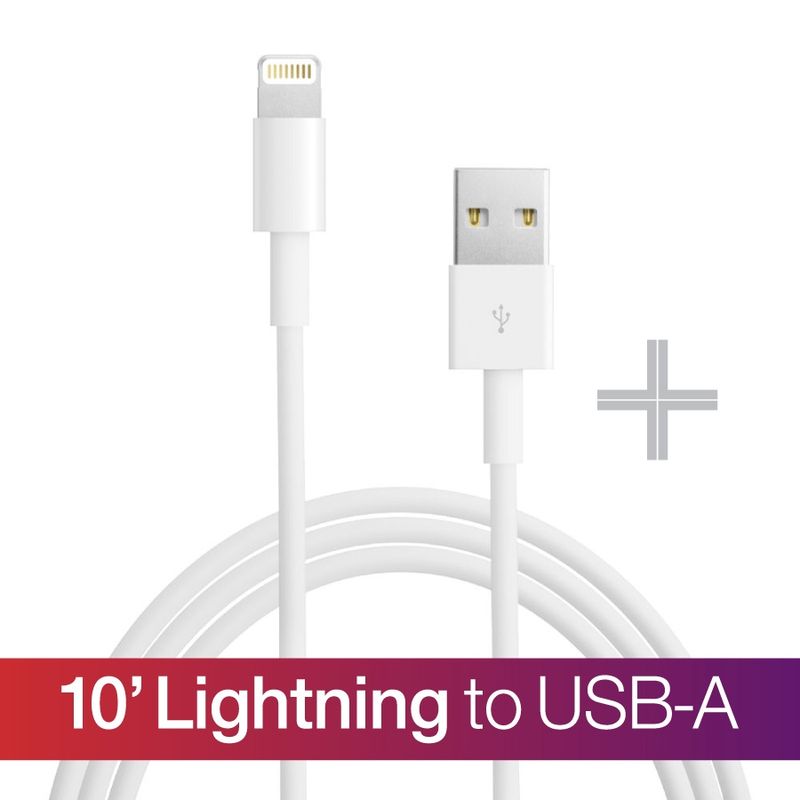Lightning to USB-A 10ft White