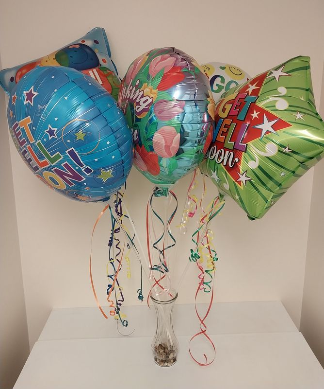 Large Balloon Bouquet 5- 18" Balloons &amp; Vase