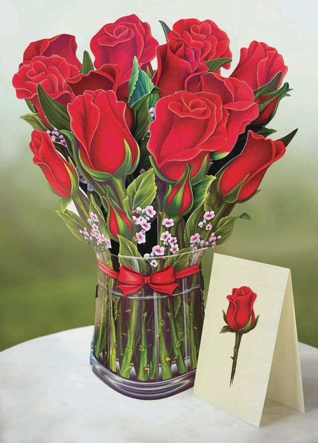 Pop Up Flower Red Roses