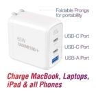 Boxed 65W 3-Port Fast Wall Charger